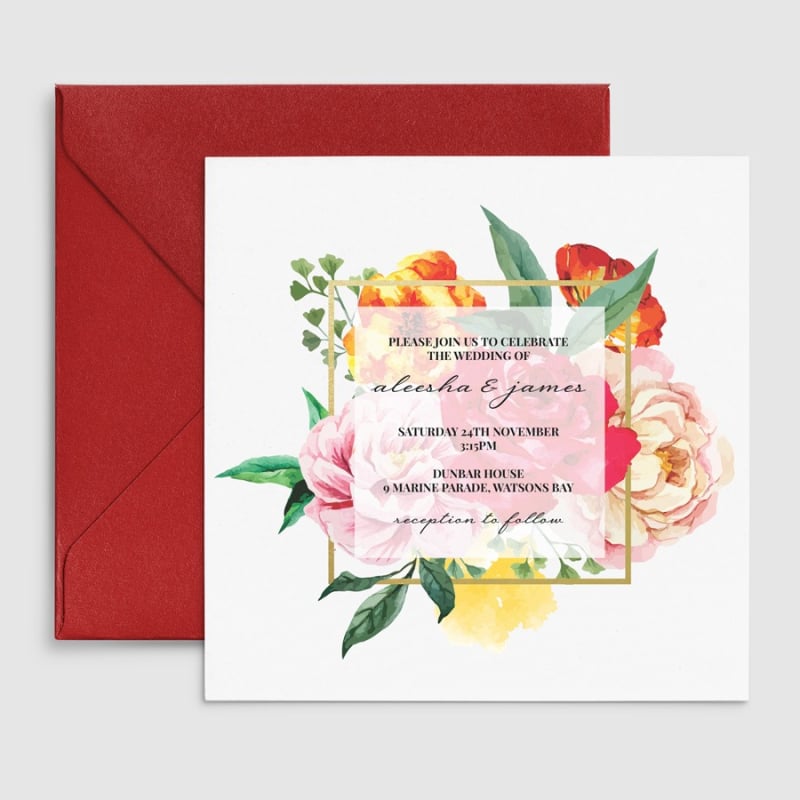 Bright Blooms Wedding Invitations