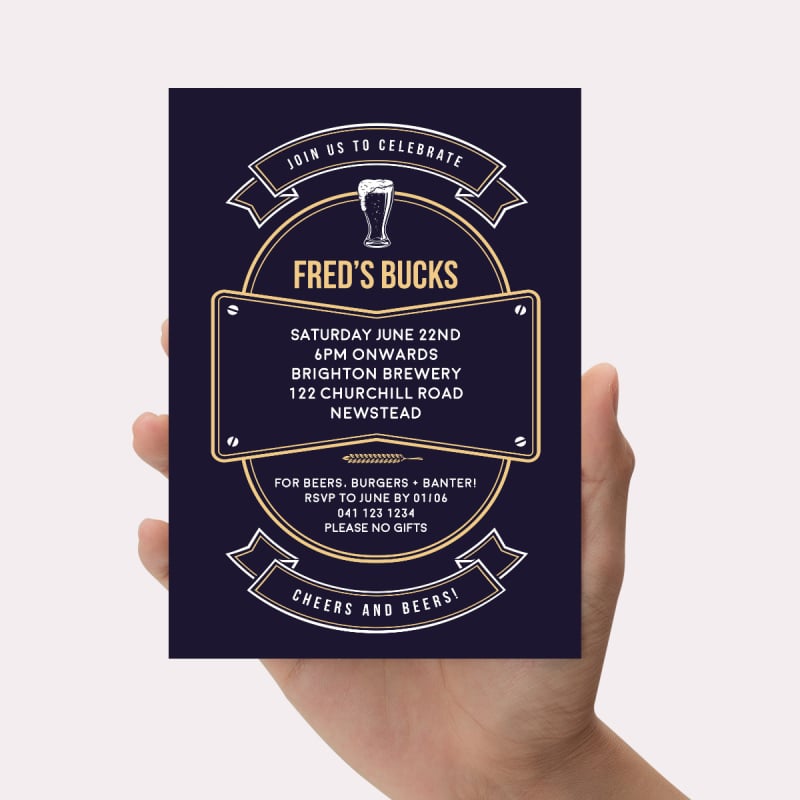 Beer Bucks Party Invitations