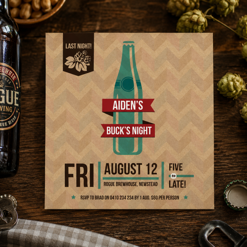 Craft Beer Bucks Party Invitations