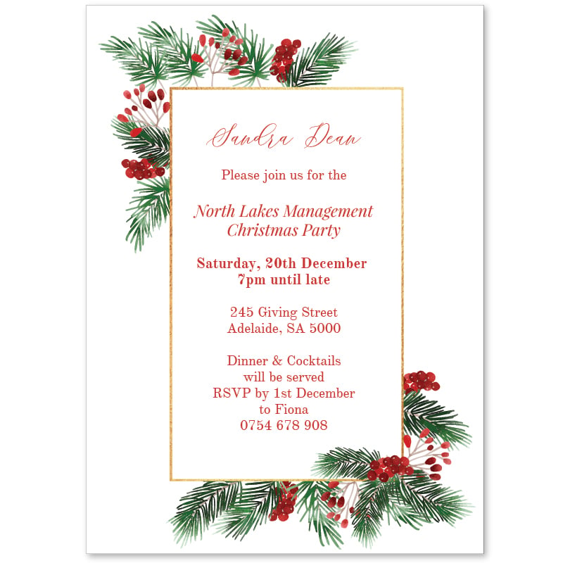 Natural Business Christmas Invitation