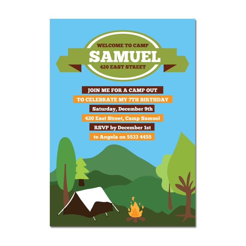 Camping Party Invitations