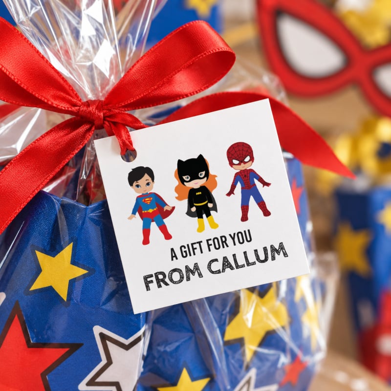 Cartoon Heros Gift Tags