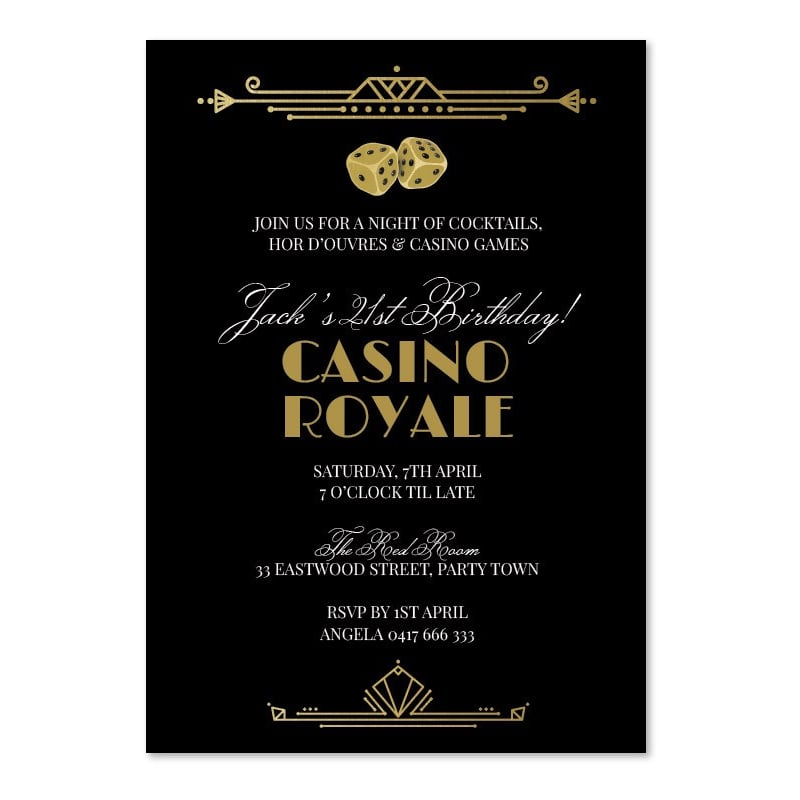 Casino Royale Birthday Invitations