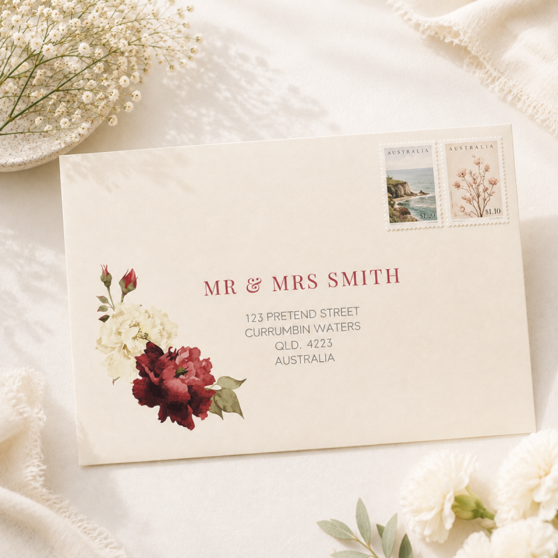 Garden Love Wedding Envelope Addressing