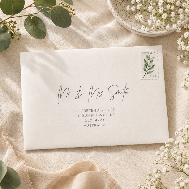 Modern Minimalist Wedding Envelope Addressing
