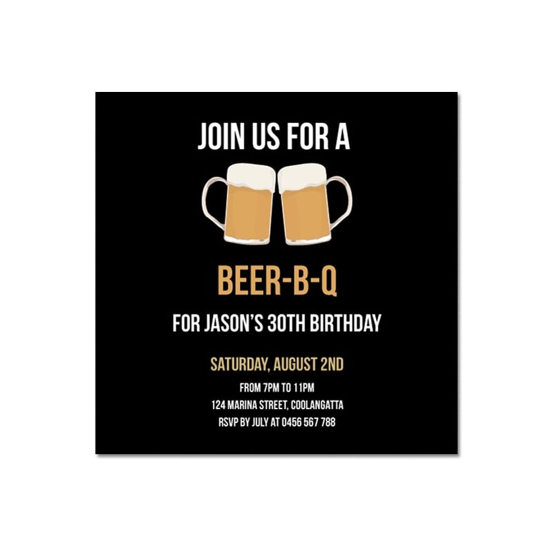 Cheers Beers Birthday Invitations