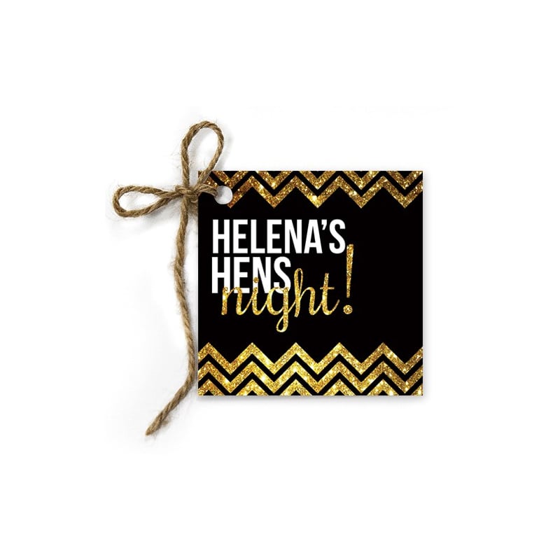 Chevron Glitter Gift Tags