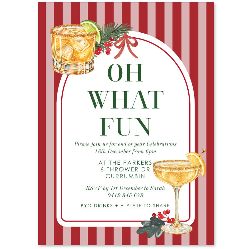 Sparkles & Spirits Christmas Invitations