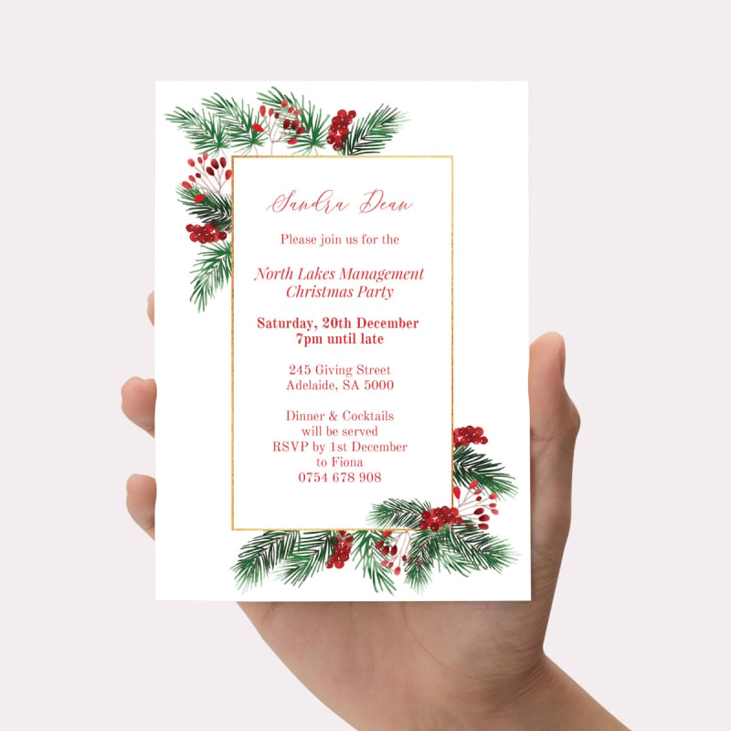 Natural Business Christmas Invitation