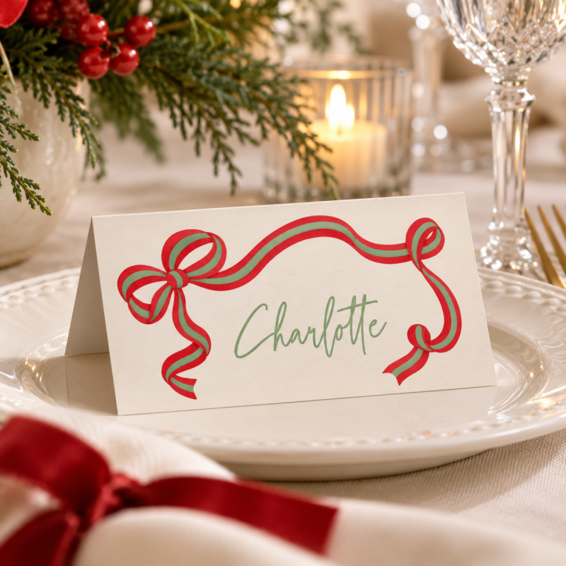 Ribbon Christmas Placecards