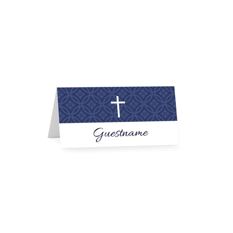 Circle Damask Confirmation Placecards