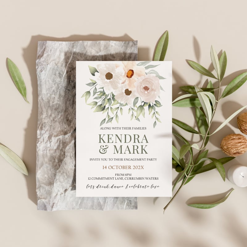 Classic Elegant Engagement Invitations