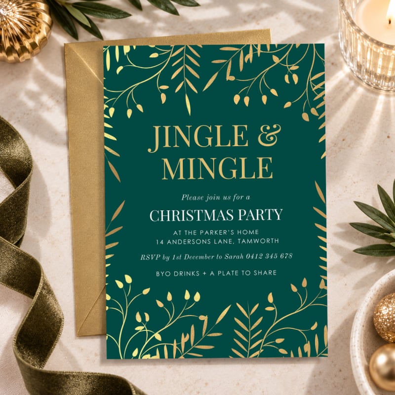 Branches Jingle & Mingle Christmas Party Invitations