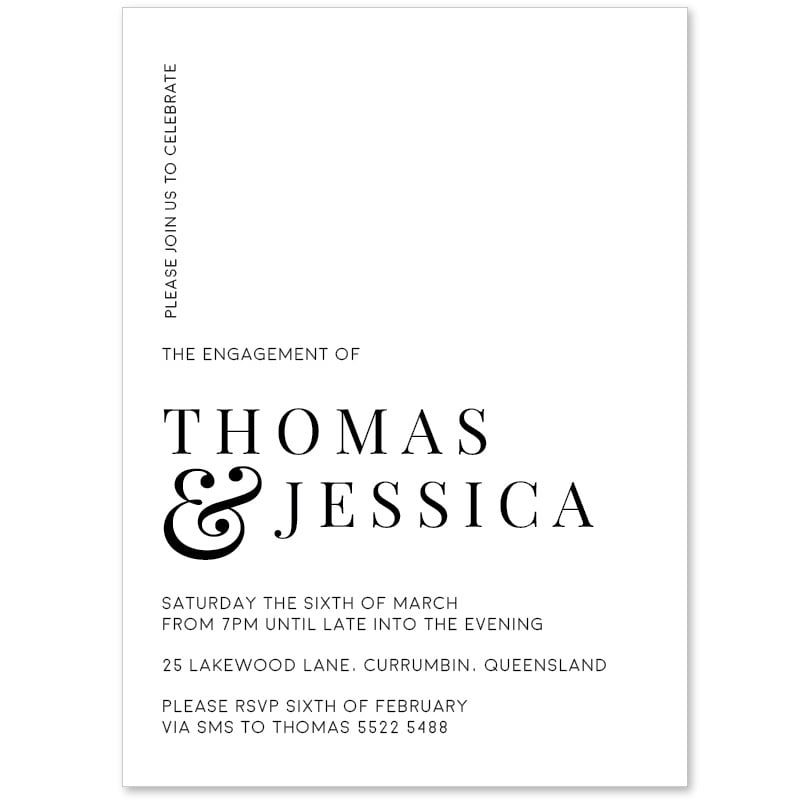 Classic Monogram Engagement Invitations
