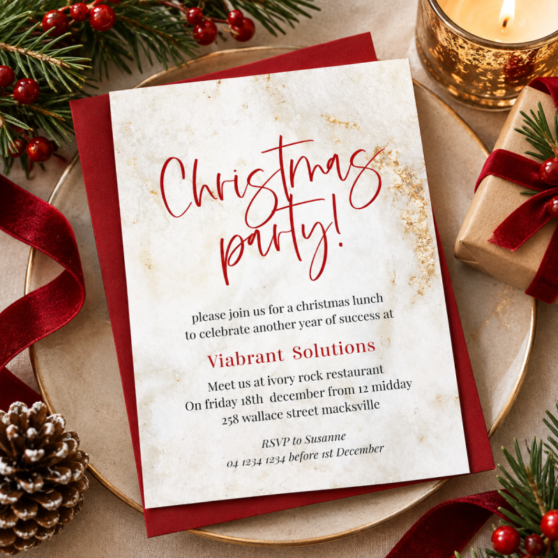 Marbled Modern Christmas Invitations