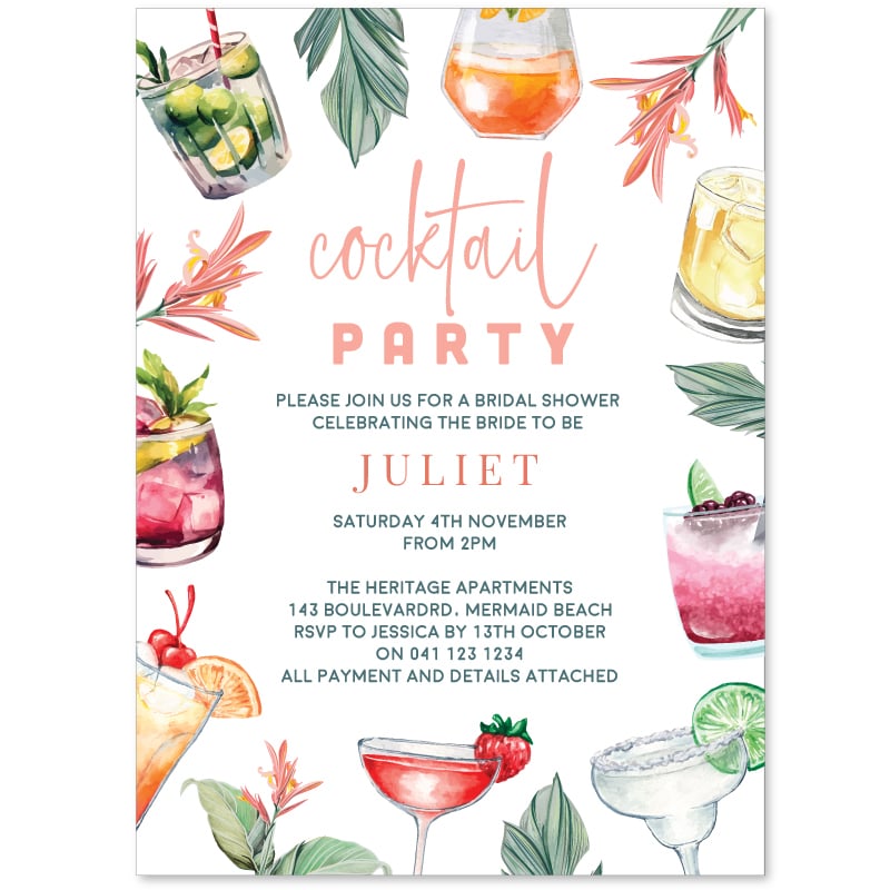 Cocktail Bridal Invitations