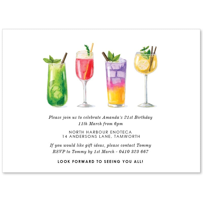 No Frills Cocktail Invitations