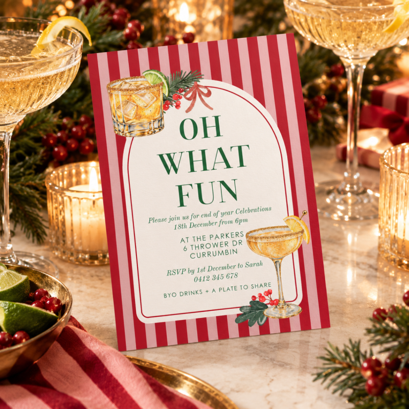 Sparkles & Spirits Christmas Invitations