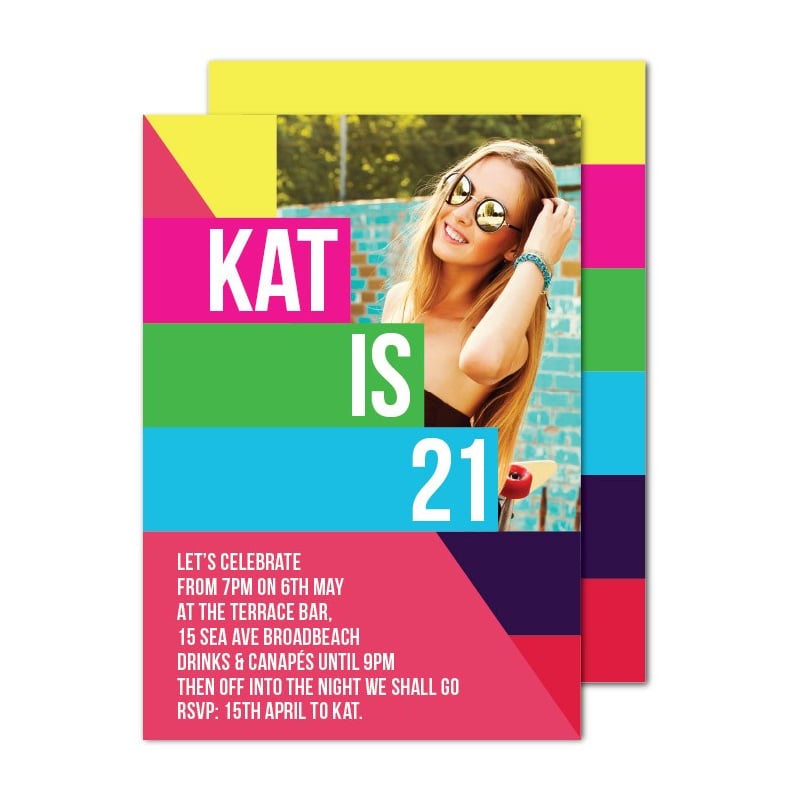 Colourful Birthday Invitations
