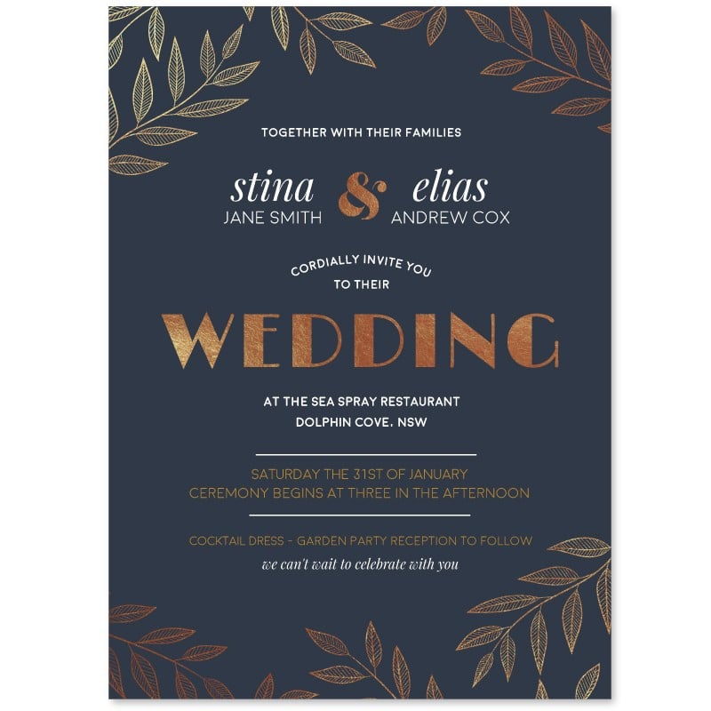 Copper Glow Wedding Invitation