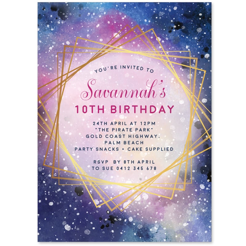 Cosmos Birthday Invitations