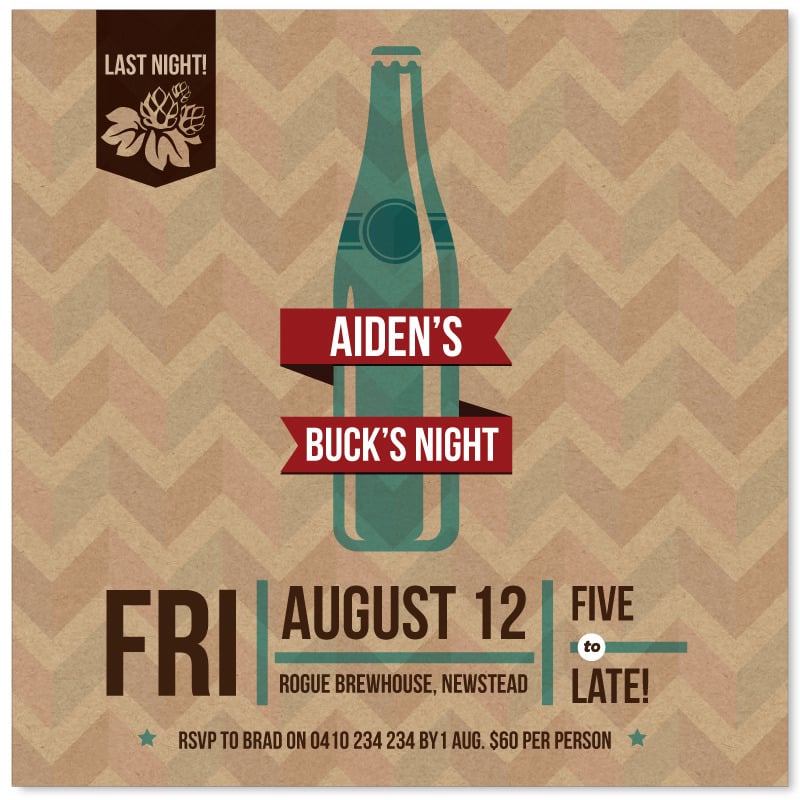 Craft Beer Bucks Party Invitations
