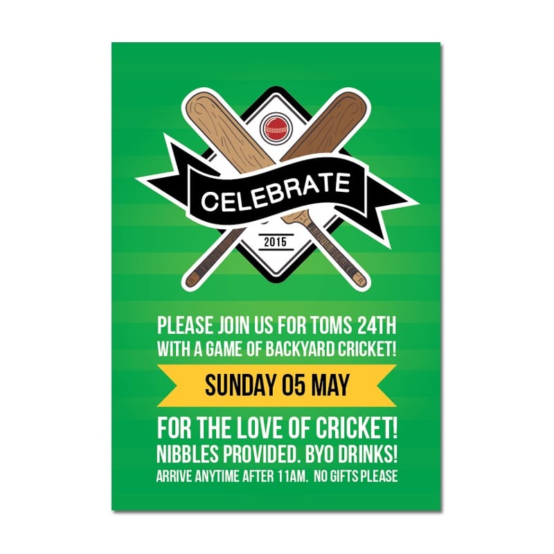 Cricket Party Invitations