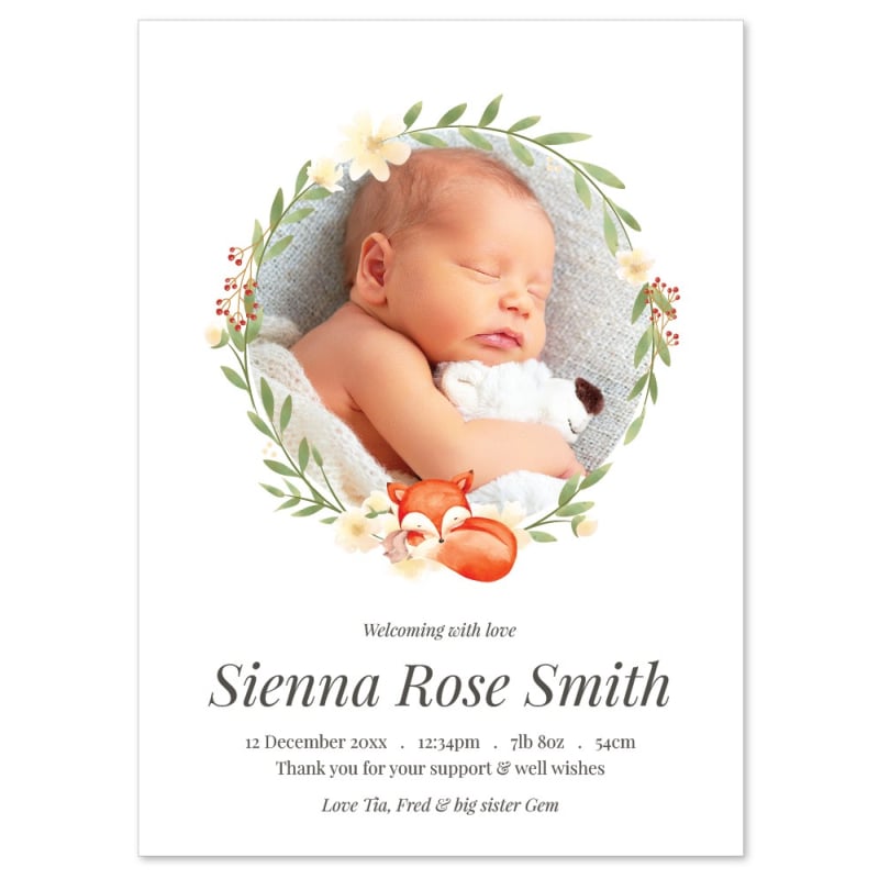 Cubs Birth Announcement Cards