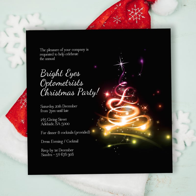 Bright Tree Christmas Invitations