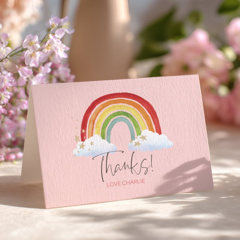 Rainbow Birthday Thank You Cards