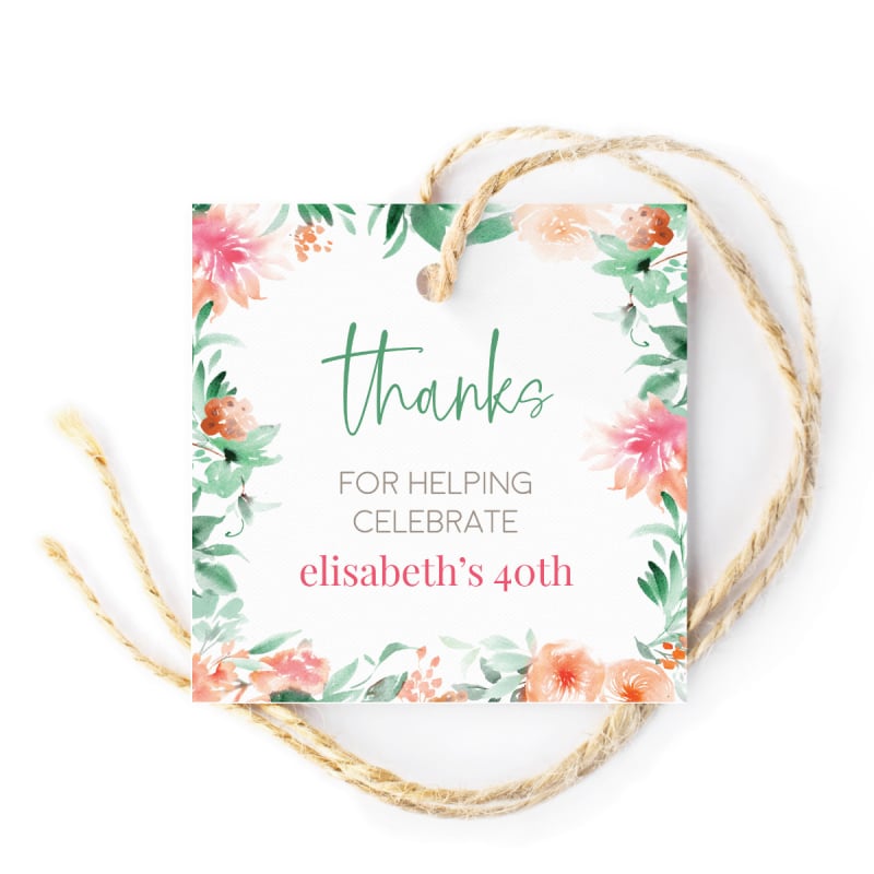 Botanical Watercolours Gift Tags
