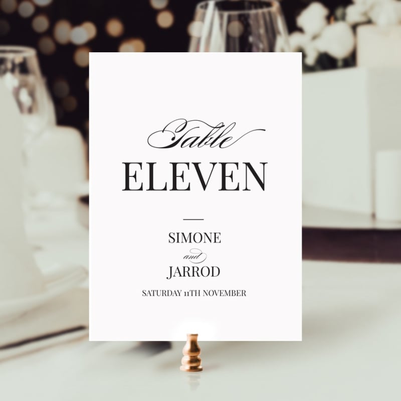 Monochrome Types Table Numbers