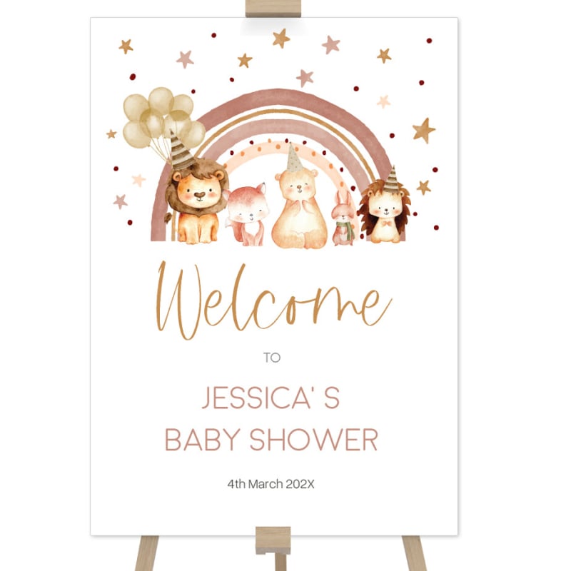 Sweet Boho Rainbow Party Welcome Sign
