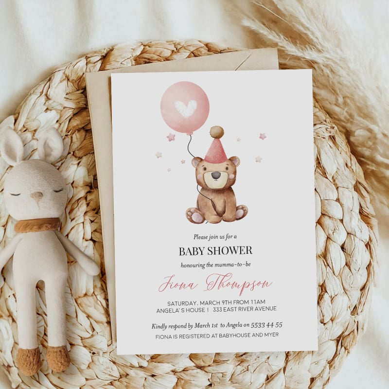 Cute Girl Baby Shower Invitations