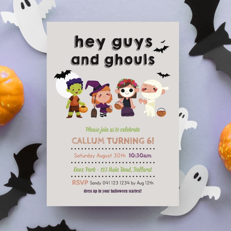 Guys and Ghouls Halloween Invitations