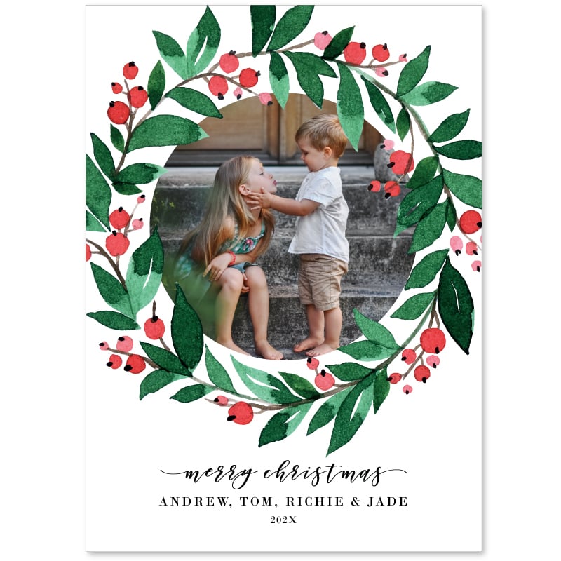 Berry Wreath Christmas Cards