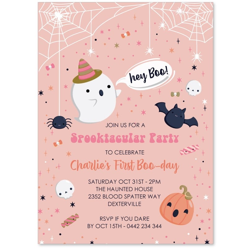 Spider Web Halloween Invitations