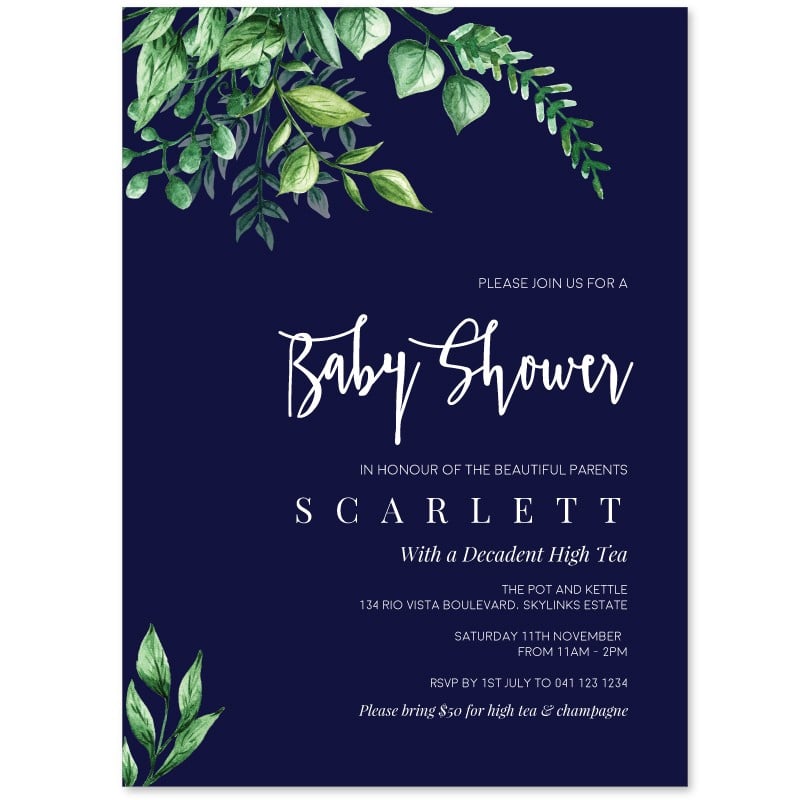 Flora Baby Shower Invitations