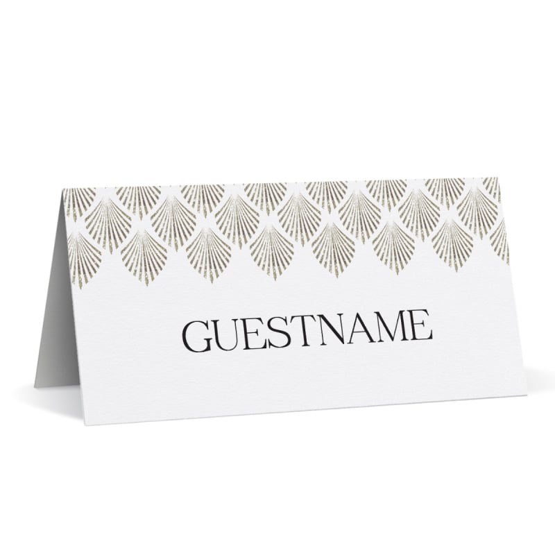 Deco Fans Wedding Place Card