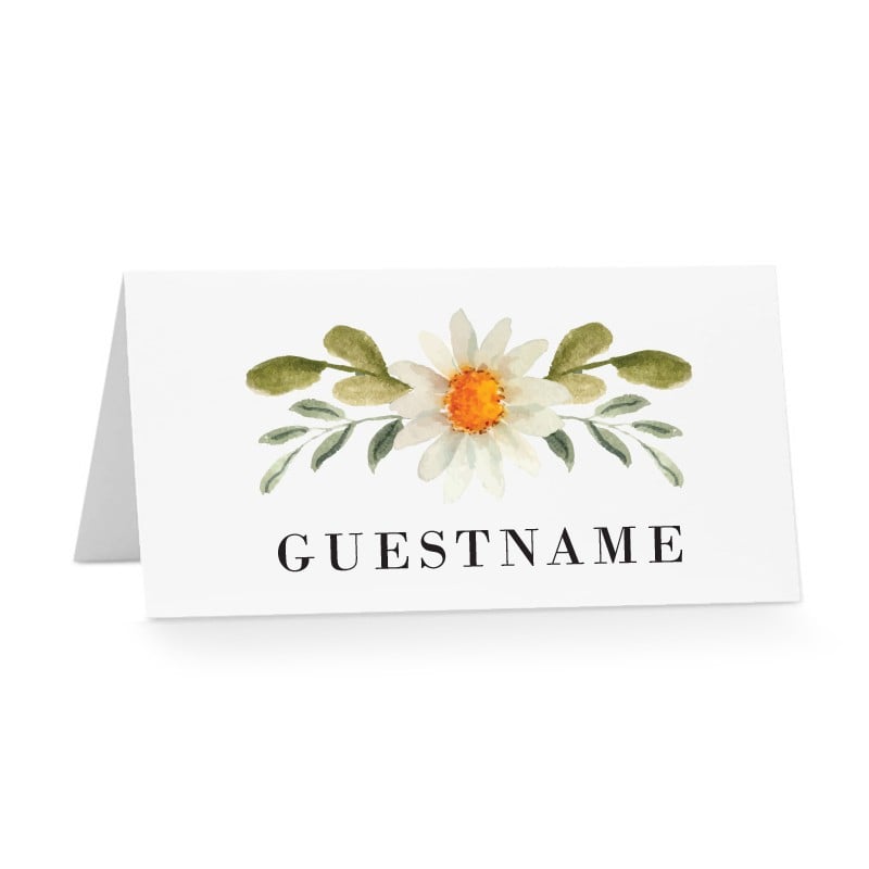 Delicate Daisy Wedding Place Card