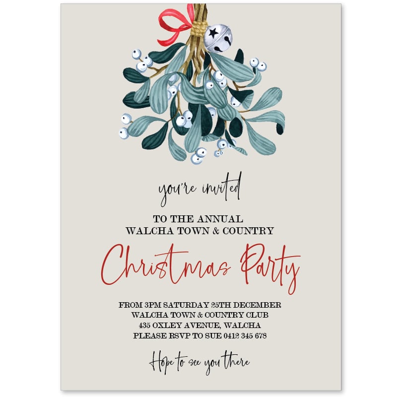 Delicate Leaves Christmas Invitations