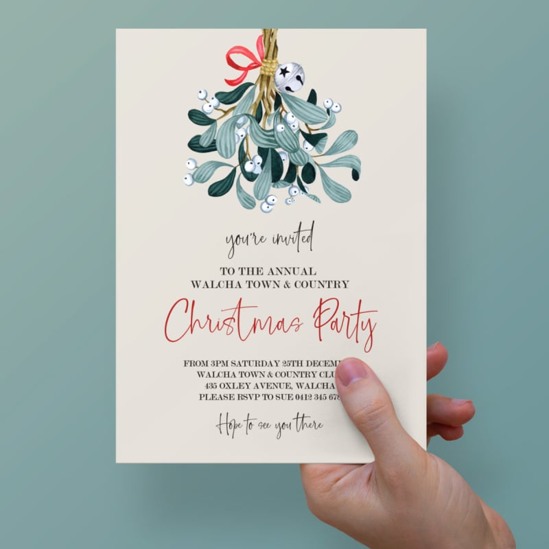 Delicate Leaves Christmas Invitations