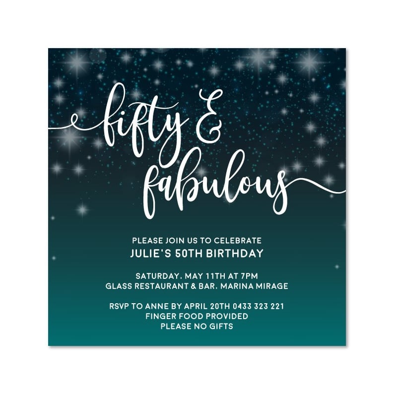 Diamante Sparkle Birthday Invitations