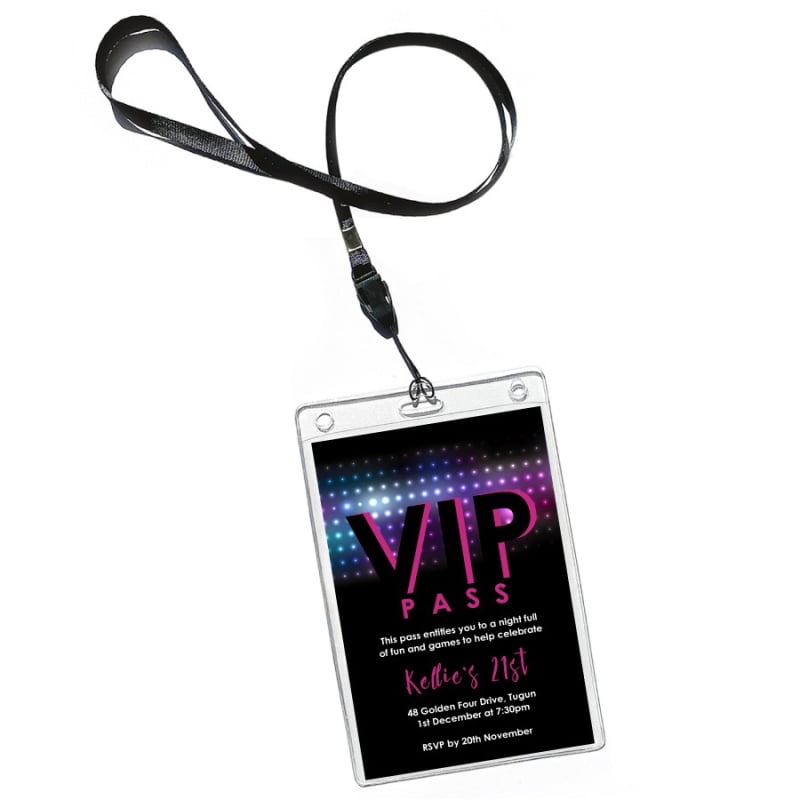Disco Lights VIP Pass Invitations