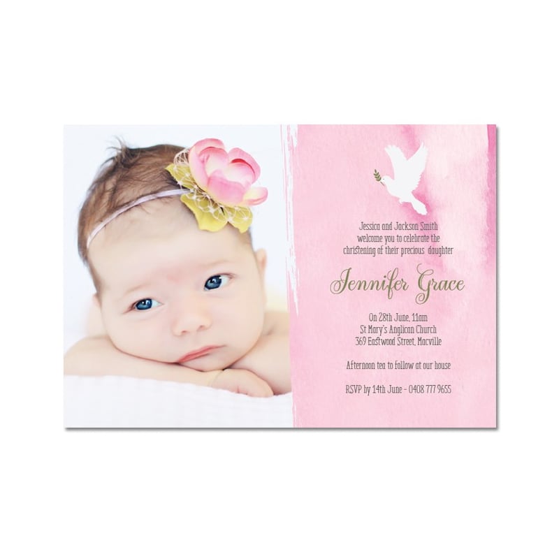Dove Christening Invitations