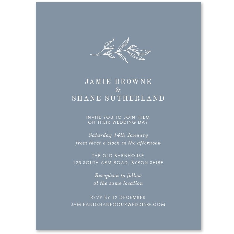 Dusty Blue Wedding Invitations
