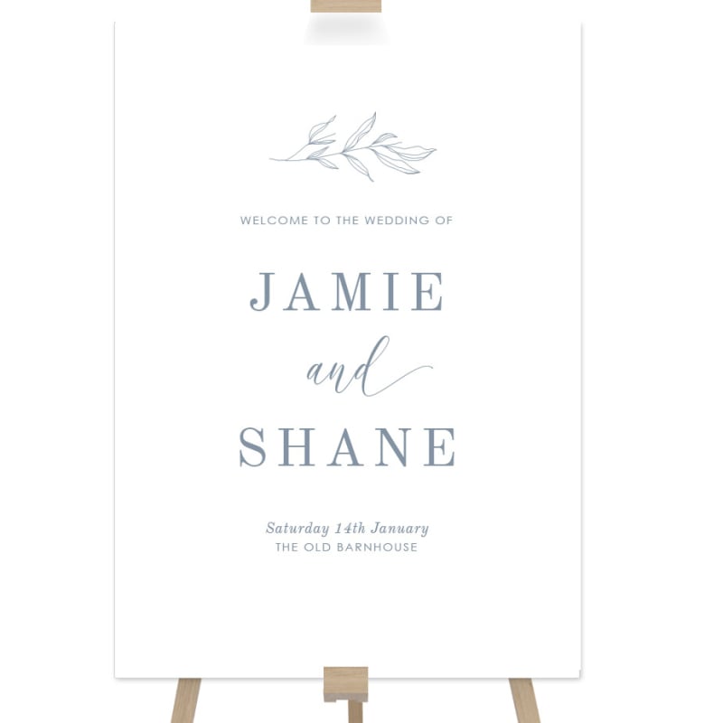 Dusty Blue Wedding Welcome Sign
