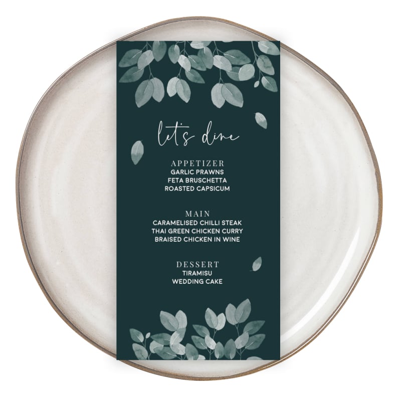 Earthy Wedding Menus