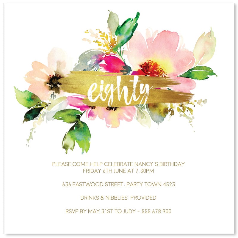 Eighty Birthday Invitations