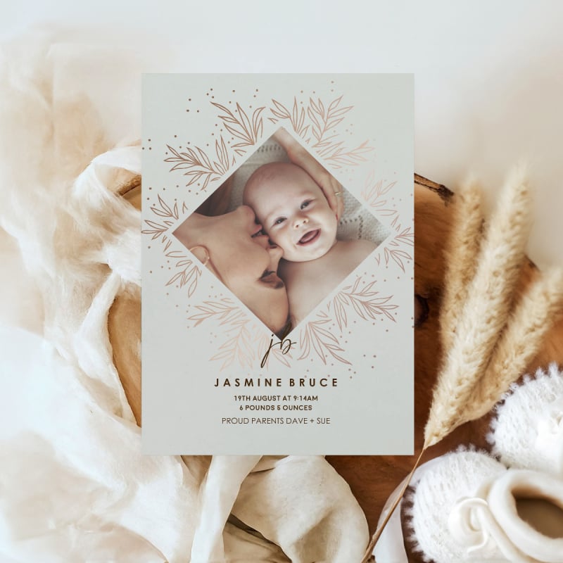 Initials Birth Announcement Cards